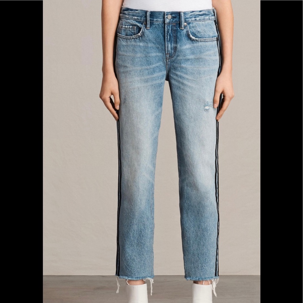 AllSaints boys stripe jeans size  w25